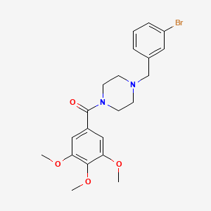 molecular formula C21H25BrN2O4 B3572779 [4-[(3-bromophenyl)methyl]piperazin-1-yl]-(3,4,5-trimethoxyphenyl)methanone 