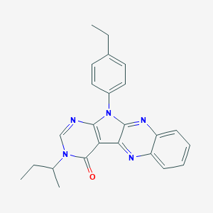 molecular formula C24H23N5O B357278 3-sec-butyl-11-(4-ethylphenyl)-3,11-dihydro-4H-pyrimido[5',4':4,5]pyrrolo[2,3-b]quinoxalin-4-one CAS No. 847246-19-9