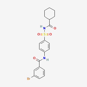 3-bromo-N-[4-(cyclohexanecarbonylsulfamoyl)phenyl]benzamide