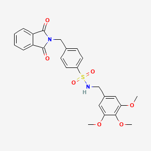 molecular formula C25H24N2O7S B3572841 4-[(1,3-DIOXO-2,3-DIHYDRO-1H-ISOINDOL-2-YL)METHYL]-N-[(3,4,5-TRIMETHOXYPHENYL)METHYL]BENZENE-1-SULFONAMIDE 