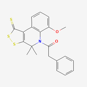 1-{6-METHOXY-4,4-DIMETHYL-1-SULFANYLIDENE-1H,4H,5H-[1,2]DITHIOLO[3,4-C]QUINOLIN-5-YL}-2-PHENYLETHAN-1-ONE