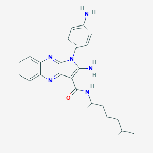 molecular formula C25H30N6O B357290 2-amino-1-(4-aminophenyl)-N-(1,5-dimethylhexyl)-1H-pyrrolo[2,3-b]quinoxaline-3-carboxamide CAS No. 881549-32-2
