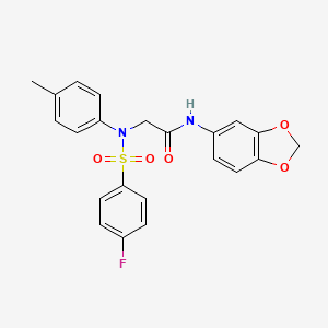 N~1~-1,3-benzodioxol-5-yl-N~2~-[(4-fluorophenyl)sulfonyl]-N~2~-(4-methylphenyl)glycinamide