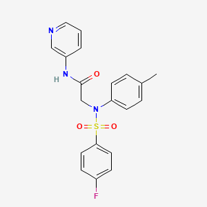 2-(N-(4-fluorophenyl)sulfonyl-4-methylanilino)-N-pyridin-3-ylacetamide