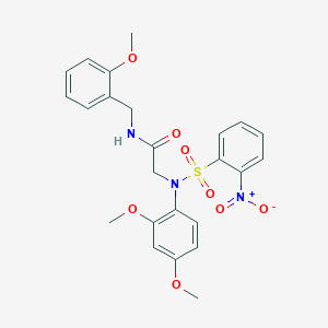 molecular formula C24H25N3O8S B3572945 2-(2,4-dimethoxy-N-(2-nitrophenyl)sulfonylanilino)-N-[(2-methoxyphenyl)methyl]acetamide 