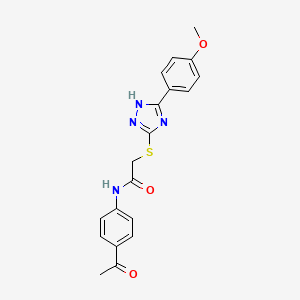 molecular formula C19H18N4O3S B3572960 N-(4-acetylphenyl)-2-{[5-(4-methoxyphenyl)-4H-1,2,4-triazol-3-yl]sulfanyl}acetamide 