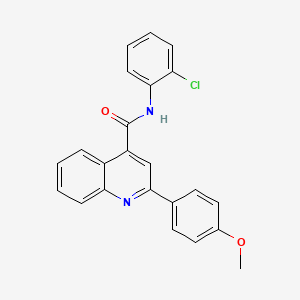 molecular formula C23H17ClN2O2 B3572963 N-(2-chlorophenyl)-2-(4-methoxyphenyl)quinoline-4-carboxamide 