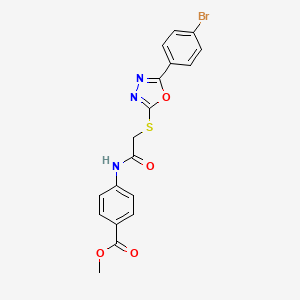 Methyl 4-(2-((5-(4-bromophenyl)-1,3,4-oxadiazol-2-yl)thio)acetamido)benzoate