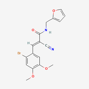 molecular formula C17H15BrN2O4 B3572978 (2E)-3-(2-bromo-4,5-dimethoxyphenyl)-2-cyano-N-(furan-2-ylmethyl)prop-2-enamide 