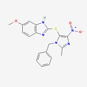 2-[(1-benzyl-2-methyl-4-nitro-1H-imidazol-5-yl)thio]-6-methoxy-1H-benzimidazole