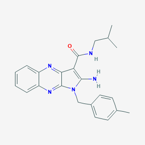 molecular formula C23H25N5O B357300 2-amino-N-isobutyl-1-(4-methylbenzyl)-1H-pyrrolo[2,3-b]quinoxaline-3-carboxamide CAS No. 840455-09-6