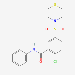 2-chloro-N-phenyl-5-(4-thiomorpholinylsulfonyl)benzamide