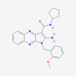 molecular formula C24H25N5O2 B357302 2-amino-N-cyclopentyl-1-(2-methoxybenzyl)-1H-pyrrolo[2,3-b]quinoxaline-3-carboxamide CAS No. 799832-19-2