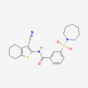 3-(azepane-1-sulfonyl)-N-(3-cyano-4,5,6,7-tetrahydro-1-benzothiophen-2-yl)benzamide