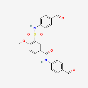 N-(4-acetylphenyl)-3-[(4-acetylphenyl)sulfamoyl]-4-methoxybenzamide