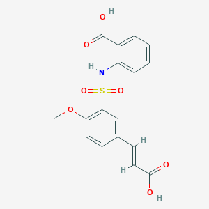 2-[((5-[(E)-2-Carboxyvinyl]-2-methoxyphenyl)sulfonyl)amino]benzoic acid