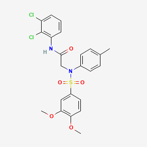 molecular formula C23H22Cl2N2O5S B3573075 N-(2,3-dichlorophenyl)-2-(N-(3,4-dimethoxyphenyl)sulfonyl-4-methylanilino)acetamide 