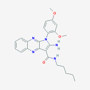 molecular formula C24H27N5O3 B357309 2-amino-1-(2,4-dimethoxyphenyl)-N-pentyl-1H-pyrrolo[2,3-b]quinoxaline-3-carboxamide CAS No. 839700-84-4