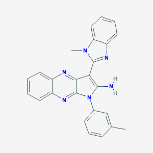 molecular formula C25H20N6 B357311 3-(1-甲基-2-苯并咪唑基)-1-(3-甲基苯基)-2-吡咯并[3,2-b]喹喔啉胺 CAS No. 883964-63-4