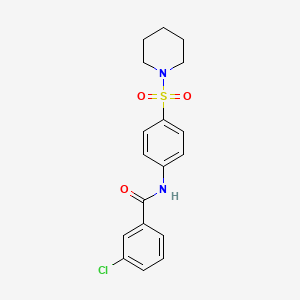 3-chloro-N-[4-(1-piperidinylsulfonyl)phenyl]benzamide