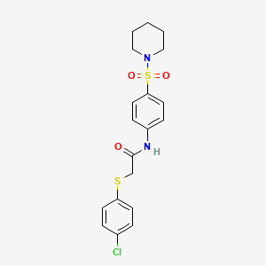 2-[(4-chlorophenyl)thio]-N-[4-(1-piperidinylsulfonyl)phenyl]acetamide