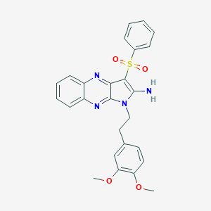 molecular formula C26H24N4O4S B357318 1-[2-(3,4-dimethoxyphenyl)ethyl]-3-(phenylsulfonyl)-1H-pyrrolo[2,3-b]quinoxalin-2-ylamine CAS No. 565192-07-6