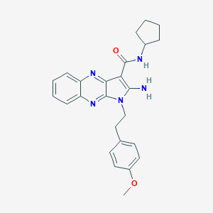 molecular formula C25H27N5O2 B357319 2-amino-N-cyclopentyl-1-[2-(4-methoxyphenyl)ethyl]-1H-pyrrolo[2,3-b]quinoxaline-3-carboxamide CAS No. 836626-80-3