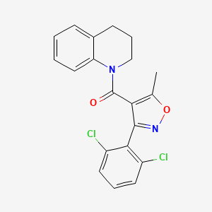 molecular formula C20H16Cl2N2O2 B3573191 [3-(2,6-DICHLOROPHENYL)-5-METHYL-4-ISOXAZOLYL][3,4-DIHYDRO-1(2H)-QUINOLINYL]METHANONE 