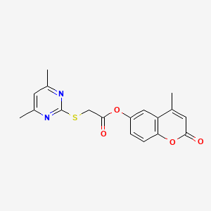 4-METHYL-2-OXO-2H-CHROMEN-6-YL 2-[(4,6-DIMETHYLPYRIMIDIN-2-YL)SULFANYL]ACETATE