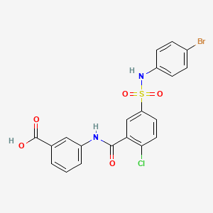 3-[[5-[(4-Bromophenyl)sulfamoyl]-2-chlorobenzoyl]amino]benzoic acid