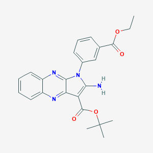 molecular formula C24H24N4O4 B357326 tert-butyl 2-amino-1-[3-(ethoxycarbonyl)phenyl]-1H-pyrrolo[2,3-b]quinoxaline-3-carboxylate CAS No. 835912-47-5