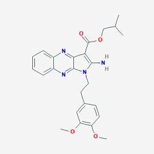 molecular formula C25H28N4O4 B357328 2-Methylpropyl 2-amino-1-[2-(3,4-dimethoxyphenyl)ethyl]pyrrolo[3,2-b]quinoxaline-3-carboxylate CAS No. 799829-17-7