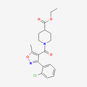 ethyl 1-[3-(2-chlorophenyl)-5-methyl-1,2-oxazole-4-carbonyl]piperidine-4-carboxylate