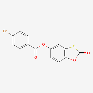 molecular formula C14H7BrO4S B3573296 2-OXO-2H-1,3-BENZOXATHIOL-5-YL 4-BROMOBENZOATE 