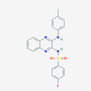 4-fluoro-N-[3-(4-toluidino)-2-quinoxalinyl]benzenesulfonamide