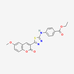 Ethyl 4-[[5-(6-methoxy-2-oxochromen-3-yl)-1,3,4-thiadiazol-2-yl]amino]benzoate