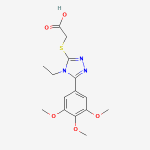 {[4-ethyl-5-(3,4,5-trimethoxyphenyl)-4H-1,2,4-triazol-3-yl]thio}acetic acid