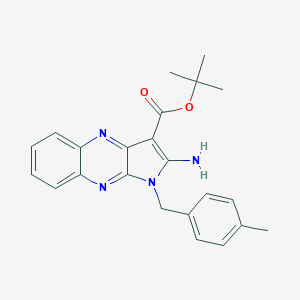 molecular formula C23H24N4O2 B357333 Tert-butyl 2-amino-1-[(4-methylphenyl)methyl]pyrrolo[3,2-b]quinoxaline-3-carboxylate CAS No. 836646-50-5