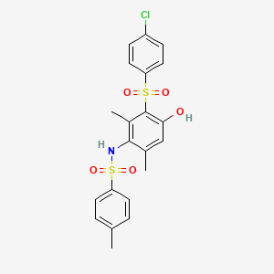 N-[3-(4-chlorophenyl)sulfonyl-4-hydroxy-2,6-dimethylphenyl]-4-methylbenzenesulfonamide