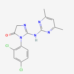 molecular formula C15H13Cl2N5O B3573368 3-(2,4-dichlorophenyl)-2-[(4,6-dimethyl-2-pyrimidinyl)amino]-3,5-dihydro-4H-imidazol-4-one 