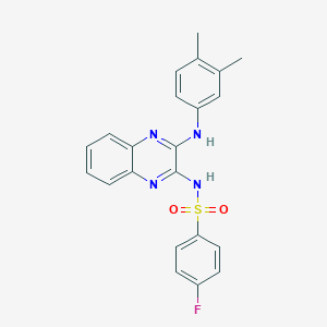 N-[3-(3,4-dimethylanilino)-2-quinoxalinyl]-4-fluorobenzenesulfonamide
