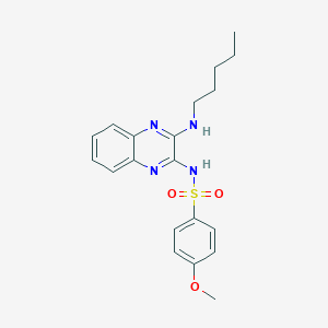 molecular formula C20H24N4O3S B357338 4-methoxy-N-(3-(pentylamino)quinoxalin-2-yl)benzenesulfonamide CAS No. 714233-44-0