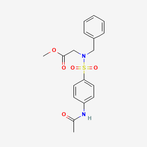 molecular formula C18H20N2O5S B3573385 Methyl 2-[(4-acetamidophenyl)sulfonyl-benzylamino]acetate 