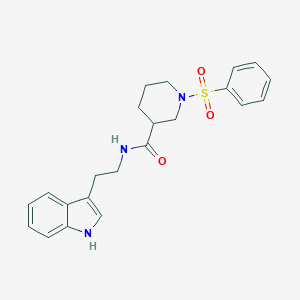 molecular formula C22H25N3O3S B357340 1-(benzenesulfonyl)-N-[2-(1H-indol-3-yl)ethyl]piperidine-3-carboxamide CAS No. 841287-63-6
