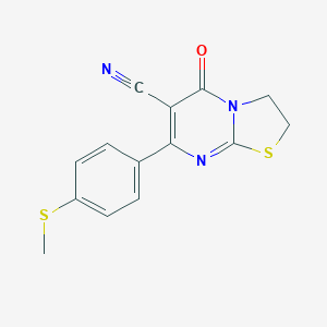 molecular formula C14H11N3OS2 B357341 7-[4-(methylsulfanyl)phenyl]-5-oxo-2,3-dihydro-5H-[1,3]thiazolo[3,2-a]pyrimidine-6-carbonitrile CAS No. 903460-76-4