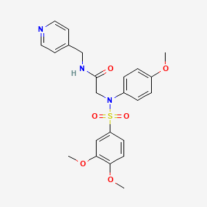 2-(N-(3,4-dimethoxyphenyl)sulfonyl-4-methoxyanilino)-N-(pyridin-4-ylmethyl)acetamide