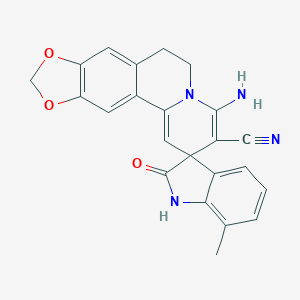 molecular formula C23H18N4O3 B357342 4'-amino-7-methyl-2-oxospiro[1H-indole-3,2'-6,7-dihydro-[1,3]benzodioxolo[6,5-a]quinolizine]-3'-carbonitrile CAS No. 879591-50-1