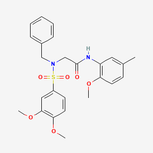 2-(N-Benzyl3,4-dimethoxybenzenesulfonamido)-N-(2-methoxy-5-methylphenyl)acetamide