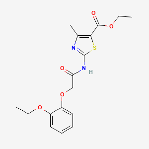 molecular formula C17H20N2O5S B3573439 Ethyl 2-[[2-(2-ethoxyphenoxy)acetyl]amino]-4-methyl-1,3-thiazole-5-carboxylate 