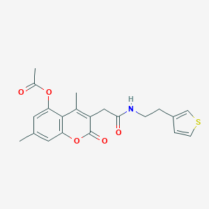 4,7-dimethyl-2-oxo-3-(2-oxo-2-{[2-(3-thienyl)ethyl]amino}ethyl)-2H-chromen-5-yl acetate